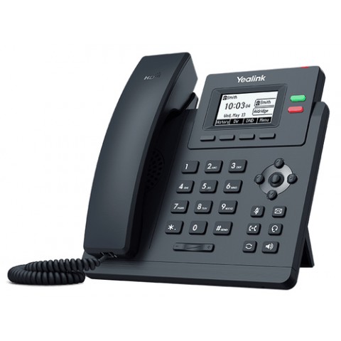 YEALINK TELEFONO VOIP 2XLAN 10/100 POE, VOCE HD, DISPLAY MONOCROMATICO, 1XRJ9, 2 LINEE SIP