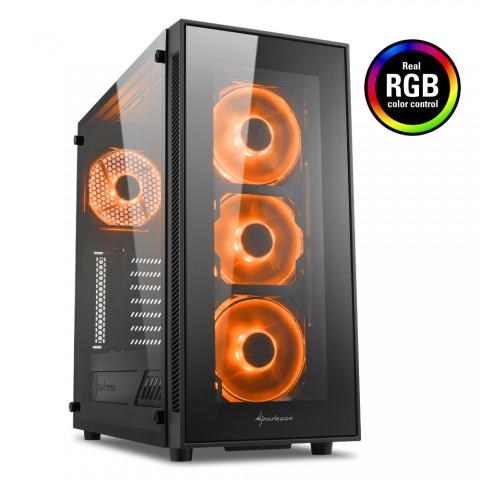 SHARKOON CASE TG5 PRO RGB, ATX, 2xUSB 3.0, 2xUSB 2.0, 7 SLOTS,