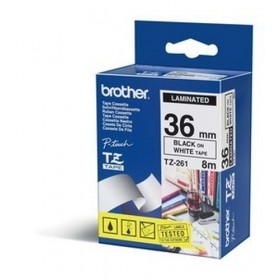 BROTHER NASTRO LAMINATO DA 36MM (8M) NERO/BIANCO