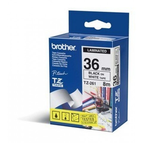 BROTHER NASTRO LAMINATO DA 36MM (8M) NERO/BIANCO