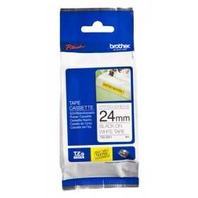 BROTHER NASTRO LAMINATO DA 24MM (8M) NERO SU BIANCO ADESIVO FORTE
