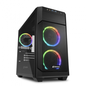 SHARKOON CASE MICRO-ATX 2XUSB 3.0, VETRO TEMPERATO, 2X120MM FAN FRONT, 1X120MM FAN REAR, 4 SLOT ESPA