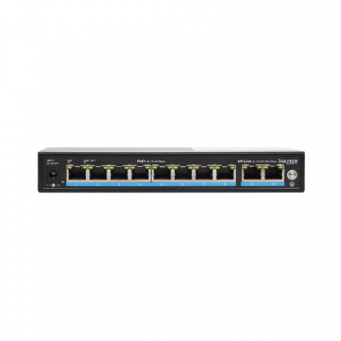VULTECH SWITCH 8 PORTE POE+ 10/100 FE + 2 PORTE UPLINK 10/100/1000 GE 120W AI SMART