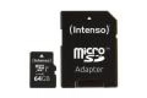 INTENSO MICRO SD UHS-I  PREMIUM CON INCL SD ADAPTER 64GB CONFEZIONE DA 3 PZ