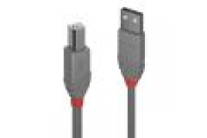 LINDY CAVO USB ANTHRA LINE 2.0 TIPO A MASCHIO A A B MASCHIO 5 MT DOPPIA SCHERMATURA GUSCIO IN PVC GRIGIO 10 ANNI DI GARANZIA