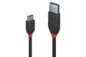 LINDY CAVO USB 3.1 TIPO C A A 3A BLACK LINE, 0.5M