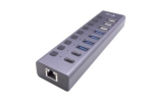 I-TE USB-A/USB-C CHARGING HUB 9PORTE CON LAN E POWER ADAPTER 60 W