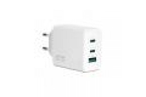 VULTECH CARICATORE ADATTATORE UNIVERSALE 2 PORTE TYPE-C + 1 PORTA USB PD67 QC 3.0 GaN 67W PPS, BIANC