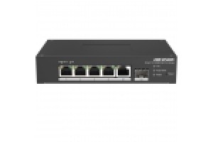 HIKVISION SWITCH 4 PORT FAST ETHERNET SMART HARSH POE SWITCH  4 10/100M POE PORTS, 1 GIGABIT RJ45, 1