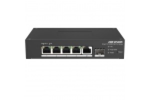 HIKVISION SWITCH 4 PORT FAST ETHERNET SMART HARSH POE SWITCH  4 10/100M POE PORTS, 1 GIGABIT RJ45, 1