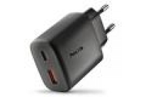 NGS ERA 45W BLACK: CARICATORE GaN DA PARETE UNIVERSALE DA 45W con 2 porte: USB-C + USB-A