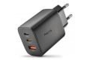 NGS ERA 65W: CARICATORE GaN DA PARETE UNIVERSALE DA 65W CON 3 porte: 2x USB-C + USB-A