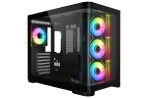 ITEK CASE DARK CAVE CURVED, GAMING TOWER, ATX, 4X12CM  ARGB FAN, 2XUSB3, TYPE-C, CURVED TEMP GLASS S