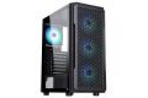 ITEK CASE SIX TRIANGLE - GAMING  MIDDLE TOWER, 4X12CM ARGB FAN,  USB3, SIDE PANEL TEMP GLASS