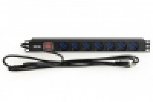 LINK MULTIPRESA DA RACK 19" 7 PRESE UNIVERSALI CON INTERRUTTORE SPINA ITALIANA 16A CAVO MT 1.75