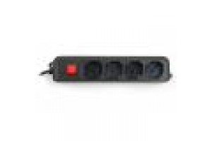 LINK MULTIPRESA 4 PRESE UNIVERSALI ITA/SCHUKO 10/16 A - SPINA 16 A CON INTERRUTTORE NERO