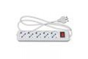 LINK MULTIPRESA 5 PRESE UNIVERSALI ITA/SCHUKO 10/16 A - SPINA 16 A CON INTERRUTTORE