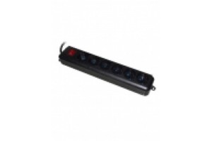 LINK MULTIPRESA 6 PRESE UNIVERSALI ITA/SCHUKO 10/16 A - SPINA 16 A CON INTERRUTTORE NERA