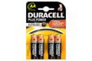 DURACELL PILE ALCALINE AA 1,5V NON RICARICABILI PLUS POWER CONFEZIONE DA 4 PILE