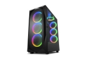 SHARKOON CASE REV300 FULL-TOWER, SIDE GLASS - BLACK