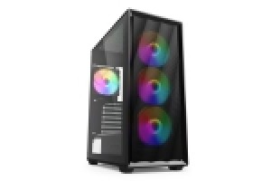SHARKOON CASE 2X U3, VETRO TEMPERATO, 4X 120 RAINBOW LED FAN